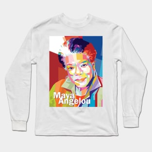 Maya Angelou in Pop art Long Sleeve T-Shirt